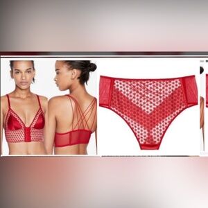 Victoria’s Secret lingerie set Elegant Red Lace Bralette and panty size XS